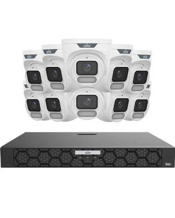 UNIVIEW IQ Series 16CH NVR 10x 4MP OwlView ColorHunter Turret Security Kit UNV-10x4MPT-Owl-16CH