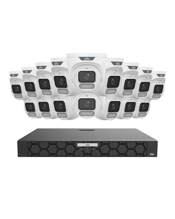 UNIVIEW IQ Series 16CH NVR 16x 4MP OwlView Turret Camera Security Kit UNV-16x4MPT-Owl-16CH