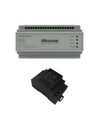 AKUVOX NS-2 Long Distance 2-Wire IP Network Switch with 48V Power Supply