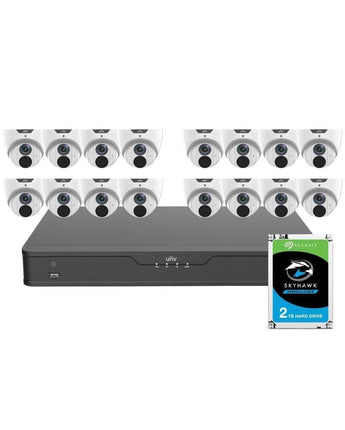 UNIVIEW 16 Channel 12MP NVR 16 x 8MP Turret System 16CH168MP-2TB