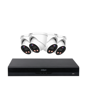 DAHUA 8MP TiOC 3.0 Pro 4-Channel Security Kit with Active Deterrence Siren WizSense AI NVR System