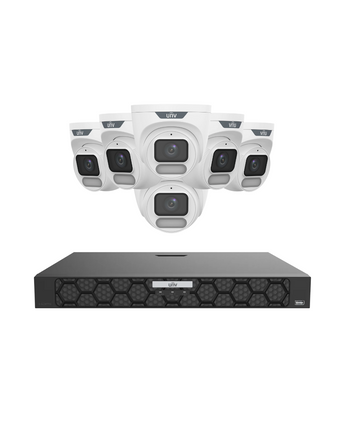 UNIVIEW IQ Series OwlView Turret Security Kit 6x 8MP ColorHunter 8CH NVR UNV-6x8MPT-Owl-8CH