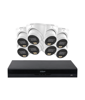 DAHUA 5MP WizColor Turret Security 8 Cameras SMD 4.0 NVR
