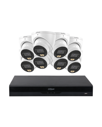 DAHUA 5MP WizColor Turret Security 8 Cameras SMD 4.0 NVR