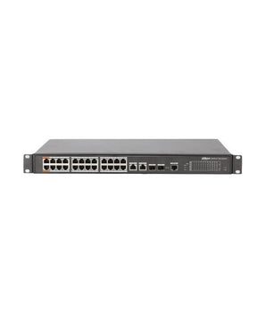 DAHUA 24-port 100 Mbps + 2-port Gigabit Managed PoE Switch DH-PFS4226-24ET-240 - VIRTUS ELECTRONICS