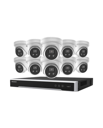 HIKVISION Security Kit: 10x 6MP Turret, AcuSense, Liveguard, 4CH NVR, HDD - HK-D10