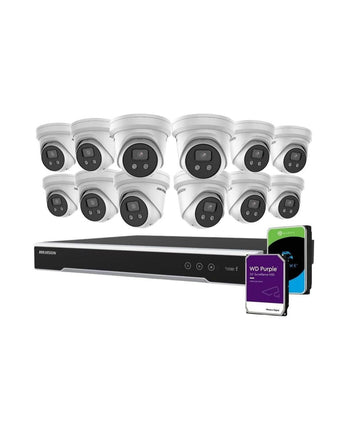 HIKVISION Security Kit: 12x 6MP Turret AcuSense 4CH NVR HDD - HK-A12