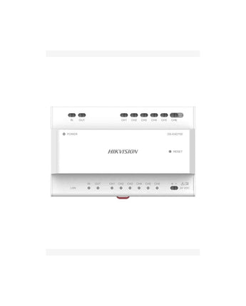 HIKVISION 2-Wire IP Distributor 6 Cascade Interfaces 24VDC Power Supply DIN Rail Mount DS-KAD706