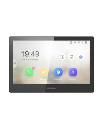 HIKVISION DS-KH8520-WTE1 10.1 Inch Colour Indoor Monitor, IP Intercom Gen 2, Wi-Fi, PoE, Black