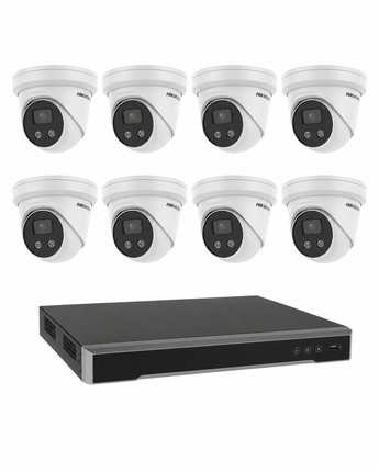 HIKVISION HK-N8 Security Kit: 8x 8MP Turret, Acusense, 8CH or 16CH NVR, HDD