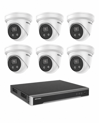 HIKVISION HK-N6 Security Kit: 6x 8MP Turret AcuSense 8CH or 16CH NVR HDD