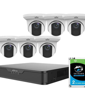 UNIVIEW 8MP(4K) 6 Camera Security System 8 Channel NVR 2TB HDD IPC3618LR3-DPF28-MS