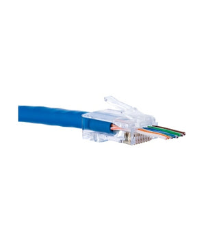 T3 RJ45 CAT6 Copper Strip Snap Plug Open Pass Through Connector T3-RJ45-CAT6-PT - Pack of 100