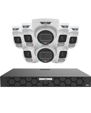 UNIVIEW 8MP TriGuard Alarm + OwlView Turret IQ Series NVR Active Deterrent Kit