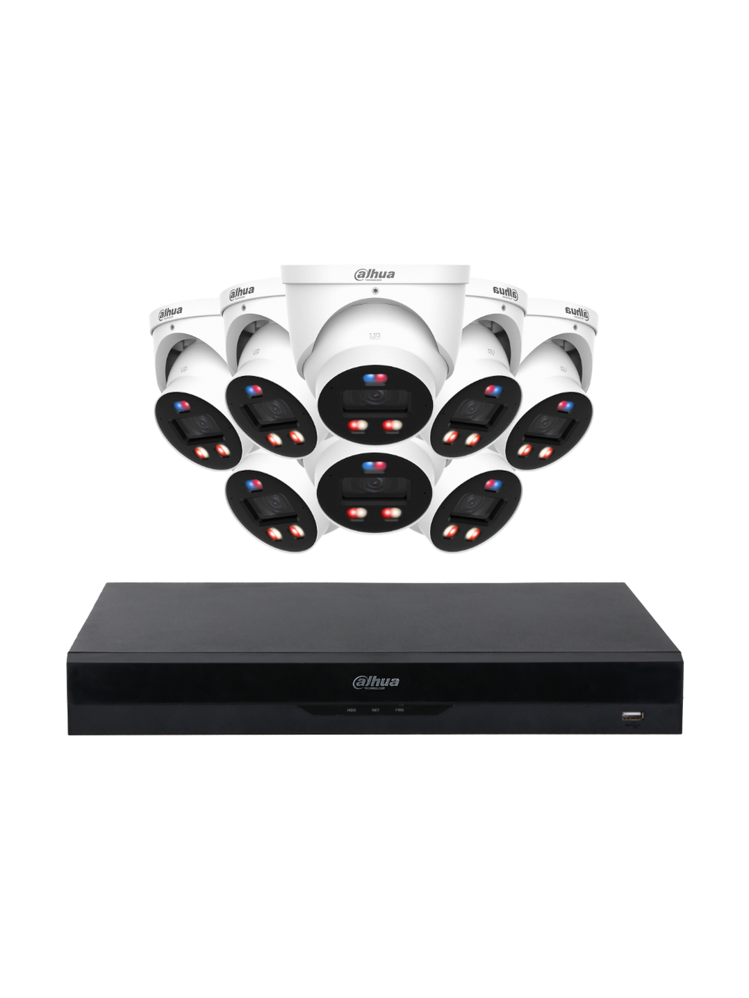 DAHUA 8-Channel 8MP TiOC 3.0 Pro Turret WizSense Security Kit with Siren Alarm