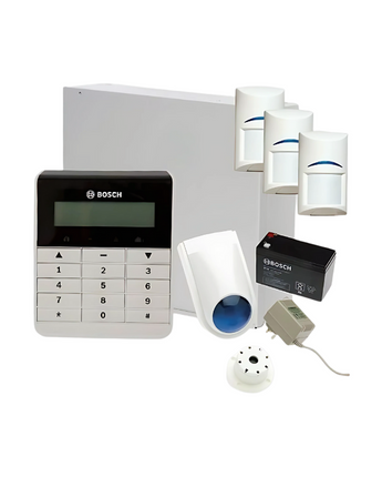 BOSCH 3000 Series Alarm Kit with Text Codepad Keypad, 3 x BOSCH Gen2 Quad PIRS and Accessories - VIRTUS ELECTRONICS