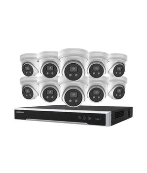 HIKVISION Security Kit: 10x 6MP Turret, AcuSense, Liveguard, 4CH NVR, HDD - HK-D10