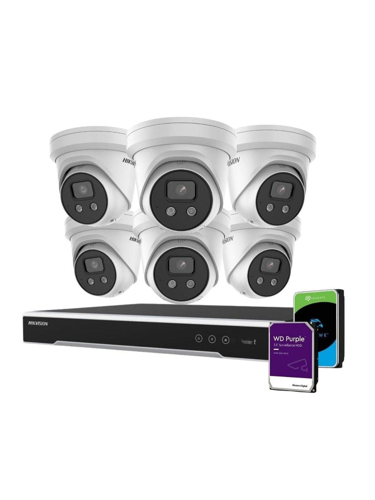 HIKVISION HK-A6 Security Kit: 6x 6MP Turret, AcuSense, 8CH or 16CH NVR, HDD