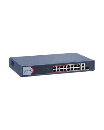 HIKVISION 16 Port Fast Ethernet Smart POE Switch DS-3E1318P-EI - VIRTUS ELECTRONICS