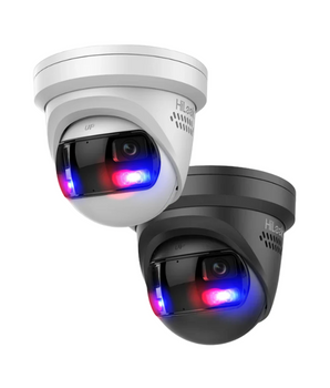 HILOOK 8MP 180° Turret Camera with Active Blue/Red Strobe and Two-Way Audio IPC-T289PH-MU/SL