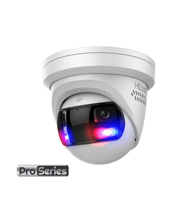 HILOOK 8MP 180° Turret Camera with Active Blue/Red Strobe and Two-Way Audio IPC-T289PH-MU/SL