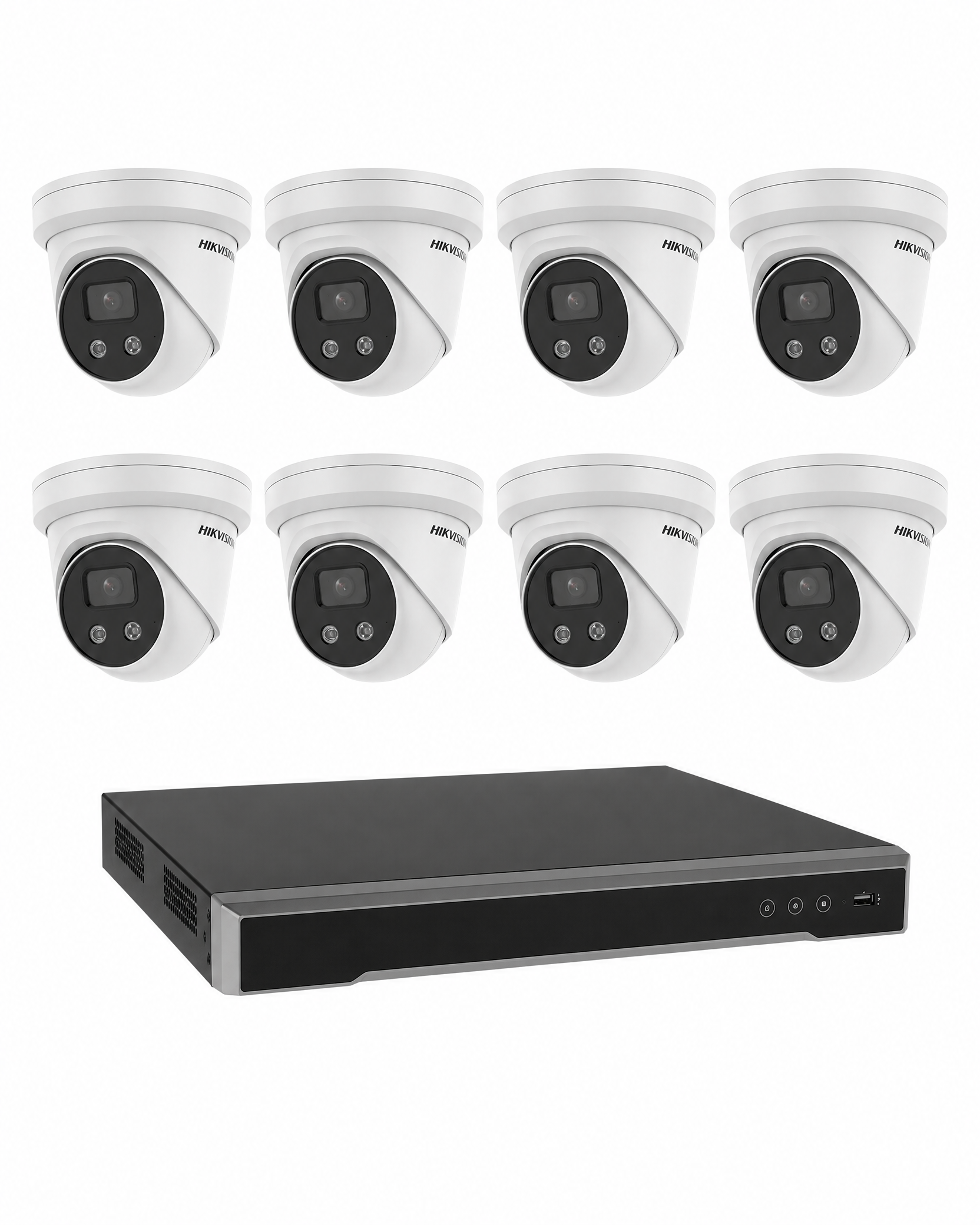 HIKVISION HK-N8 Security Kit: 8x 8MP Turret, Acusense, 8CH or 16CH NVR, HDD