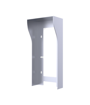 Sleek silver steel AKUVOX In-Wall Rain Cover for R20K-RAIN-COVER, flush design for ultimate device protection.