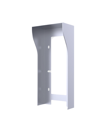Sleek silver steel AKUVOX In-Wall Rain Cover for R20K-RAIN-COVER, flush design for ultimate device protection.