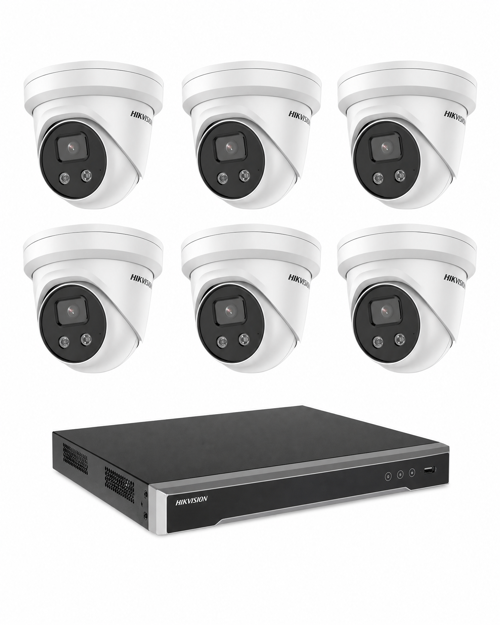 HIKVISION HK-N6 Security Kit: 6x 8MP Turret AcuSense 8CH or 16CH NVR HDD