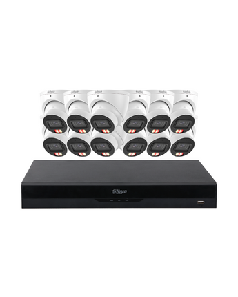 DAHUA 12x 6MP Dual Light Turret With 16CH WizSense NVR