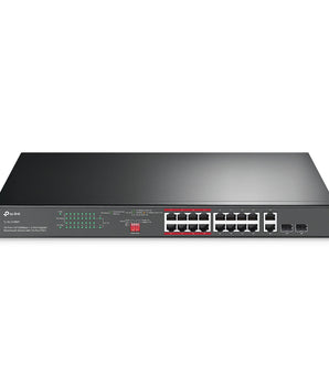TP-LINK TL-SL1218MP 16-Port 10/100Mbps + 2-Port Gigabit Rackmount Switch with 16-Port PoE+