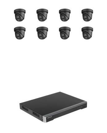 HIKVISION 8x 6MP Black Turret Smart Hybrid Liveguard ColorVu Security Kit 8CH or 16CH NVR – view 4