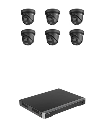 HIKVISION 6x 6MP Black Turret Smart Hybrid Liveguard ColorVu Security Kit 8CH or 16CH NVR – view 4